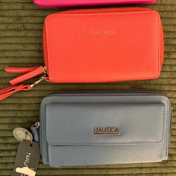 Nautica Orange Blue Clutch Wallet A New Day Hot Pink Clutch Bundle NWT Casual - Picture 2 of 6